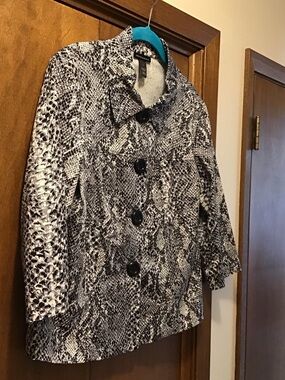 Black & White Snake Print Women's Jacket Size L
